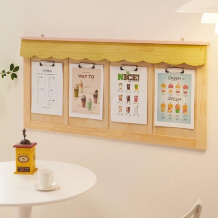 벽걸이 4칸 원목게시판 클립형 학원 학교 어린이집 환경판 게시판 알림판 70,700원