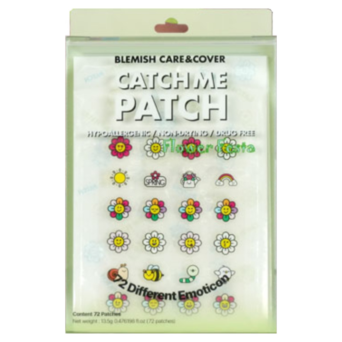 캐치미패치 이모티콘 ver3. Flower Festa 스팟패치 여드름 트러블 뾰루지 상처 패치, 1개, 72개입 10,000원