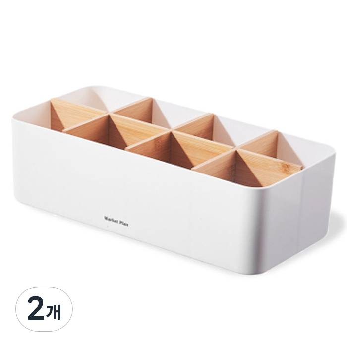 마켓플랜 우드앤화이트 칸막이 수납 정리함 8칸 10,890원