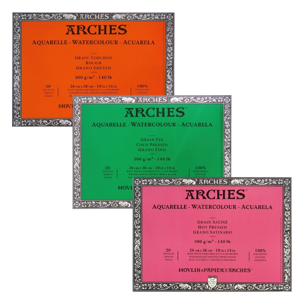 캔손 아르쉬 수채패드 황목 300g (20매) 23x31cm, 26x36cm, 31x41cm, 36x51cm, 46X61cm 54,500원