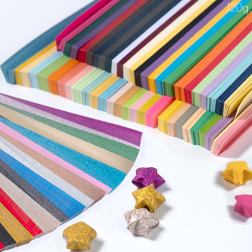 star starred 더 쉬운 큰 별 접기 2타입(일반 & 반짝이) 65컬러 도톰한(120g) 색지 [1.5cm(폭)*30cm(길이)], 1275매 15,000원