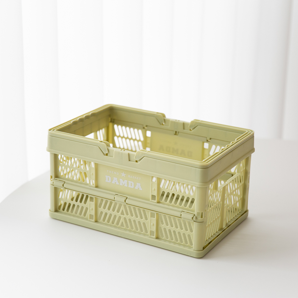 트렌드컨테이너 담다 접이식 정리 바스켓 미니 책장 펜트리 수납함, 라이트그린, 1개 9,300원