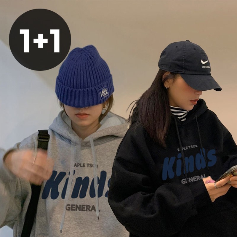 엘바리스 여성 캐주얼 레터링 포인트 오버핏 후드 맨투맨 2장구성 24,900원