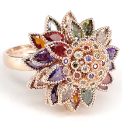 [썬주얼리] 트리샤 멀티보석 댄싱 물방울 보석 프리사이즈 반지 26,200원