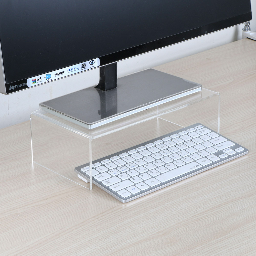 컴퓨터 모니터 받침대 아크릴 투명 스탠드 화장품 선반, 투명 15,500원