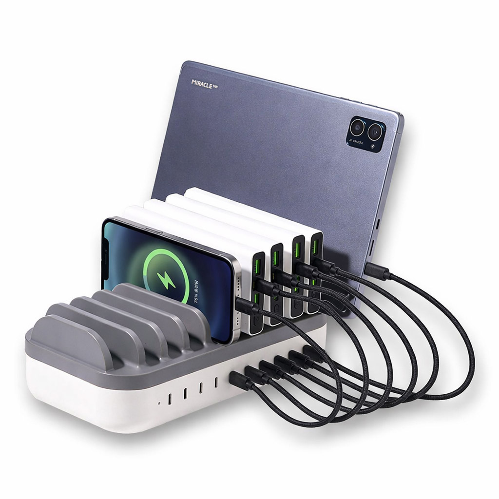 미라클엠 200W ALL C to C타입 10포트 멀티충전기 업소용 고속 충전기, All C to C타입 200W 10포트 충전기, 1개 119,800원