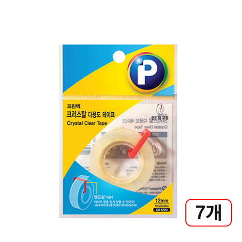 프린텍)크리스탈테이프 리필, 7개, 리필(CR1220/12*20m) 19,980원
