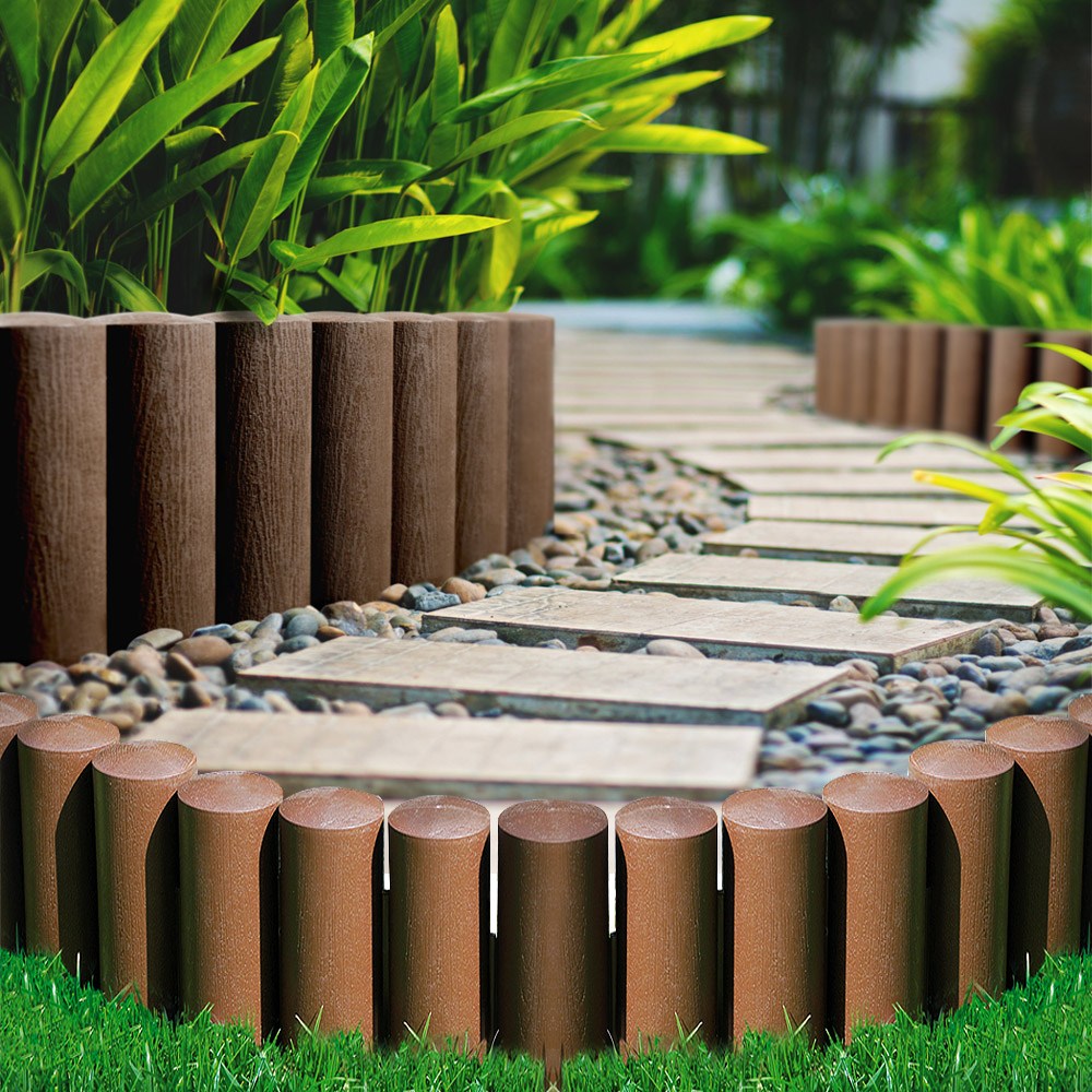 폴란드 셀파스트 우드패턴 간편설치 화단분리대 정원말뚝 울타리 테두리 (4박스 셋트) 9.2m, 셀파스트 정원 말뚝 34-041/브라운(4개셋트) 138,000원