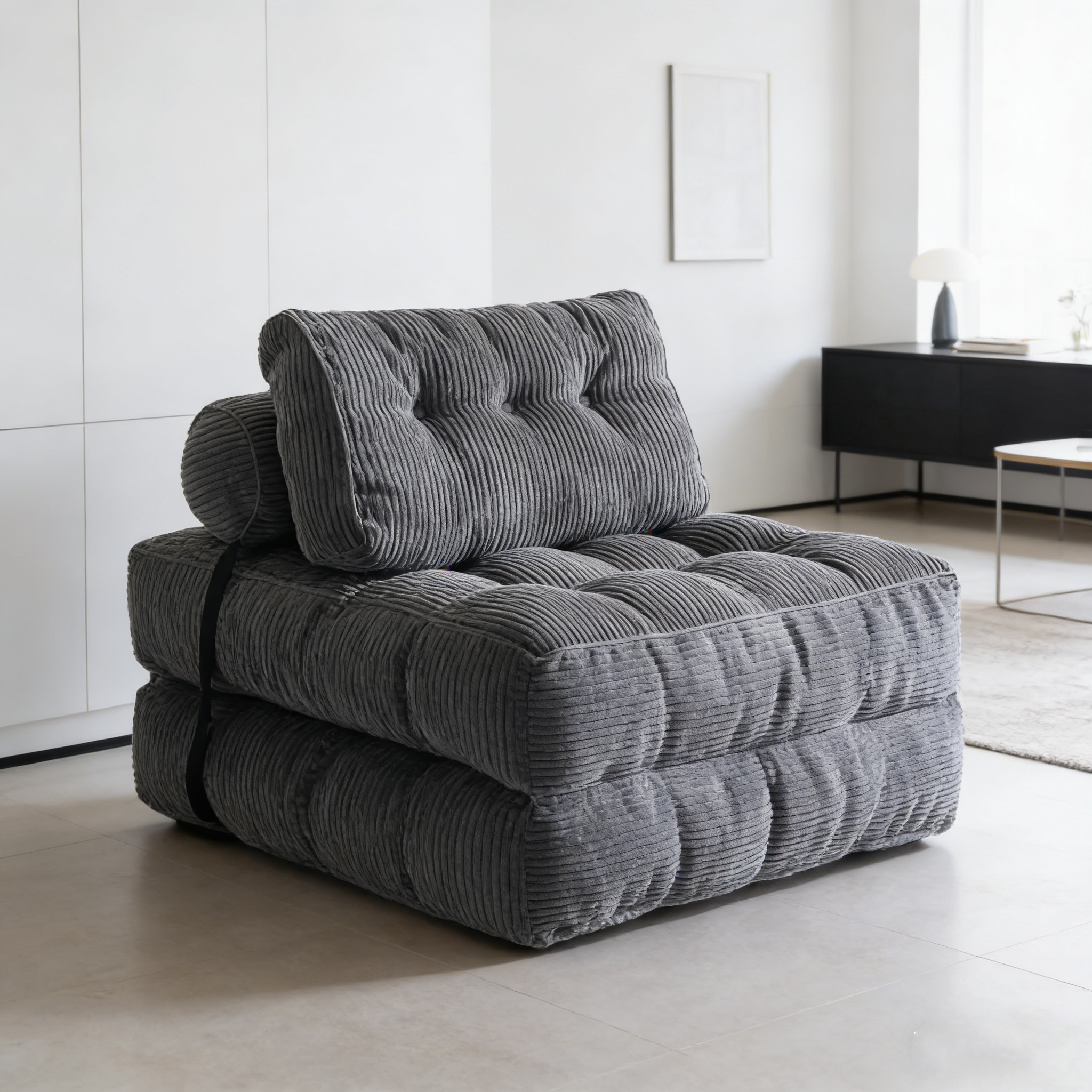 SAIVEINA 홈 1인용 가구 접이식 소파베드 폴딩 거실 매트리스 의자 침대 편안한 바닥 소파, 다크 그레이 109,000원