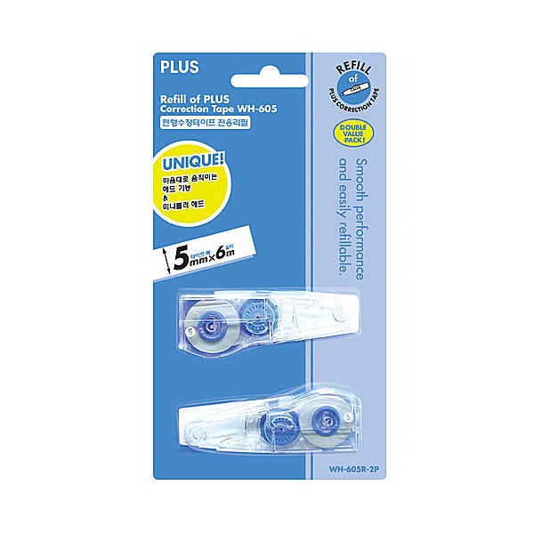 PLUS 수정테이프 리필 WH-605R 2P 3,850원