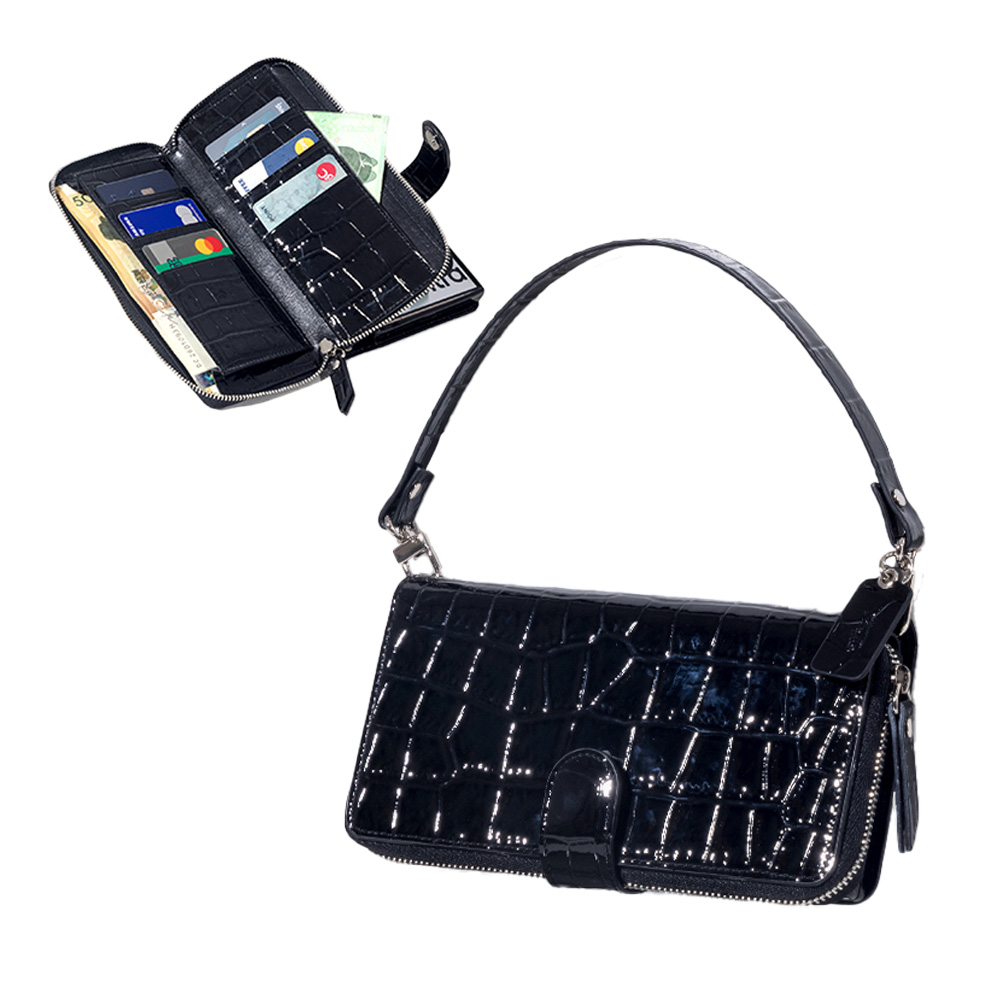 BonAtti HERES 천연소가죽 악어 지퍼 지갑 케이스+핸드스트랩 87,000원