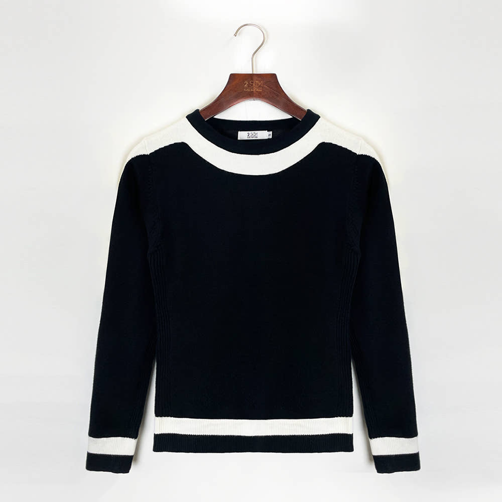 투솜 여성골프니트 방풍골프니트 겨울골프니트 방풍안감 어깨라인배색 니트 여성 배색 울 라운드 긴팔 니트 여자 겨울 골프 기모 68,900원