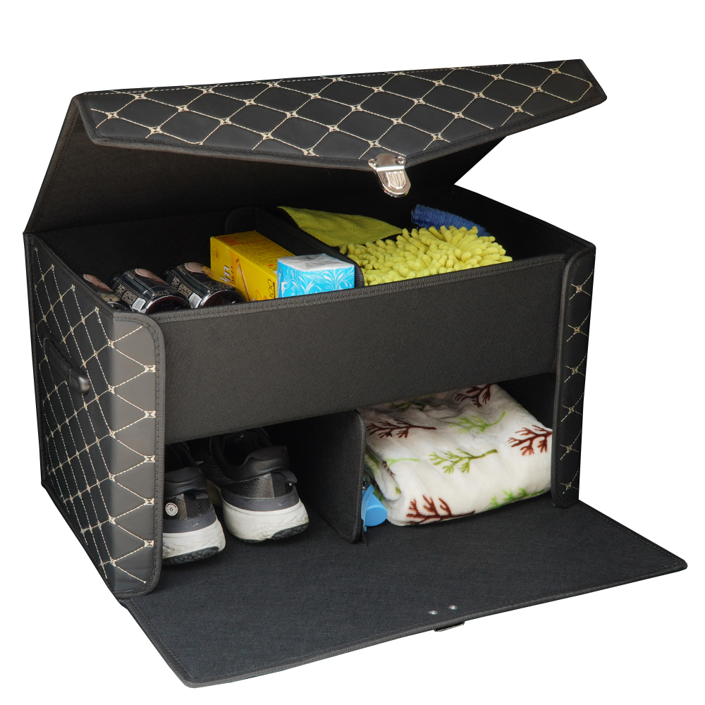 에이스피드 자동차 가죽 2층 트렁크 정리함 C61, 블랙골드 29,540원