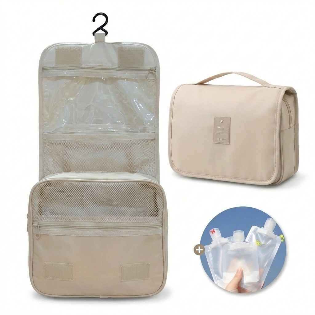 빌리브잇 여행용 세면 파우치 걸이형 방수 화장품 세면도구 수납 가방 9,500원