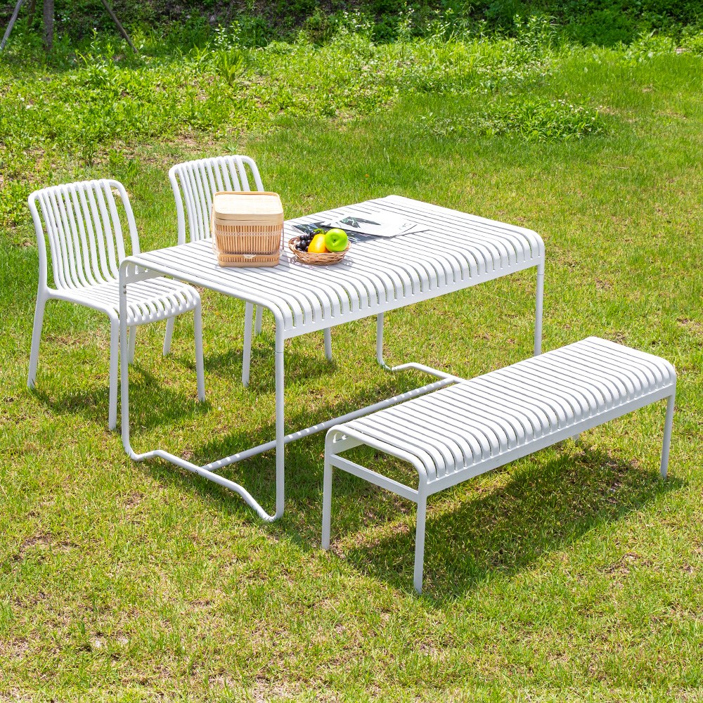 리브 1300 테이블 벤치 1개 리사 2개 4인 세트 카페, 화이트 349,000원