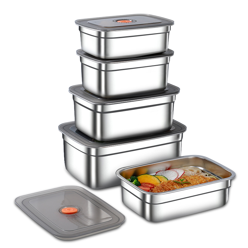 진공스텐 밀폐용기 반찬통 5종 세트, 1200+1500+2200+2500+3800ml, 1세트, 현재가 29,800원