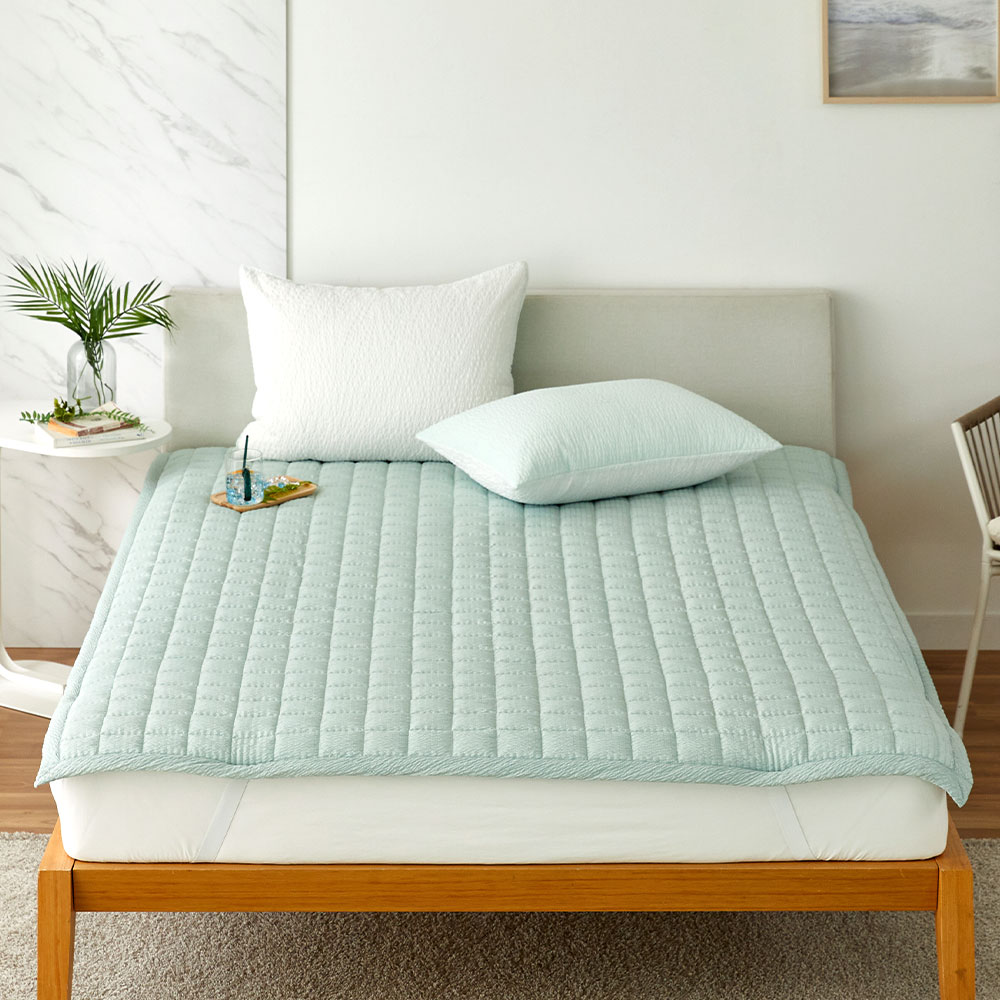 모던하우스 4면 고정밴드가 있는 시어서커 패드, 민트 59,900원