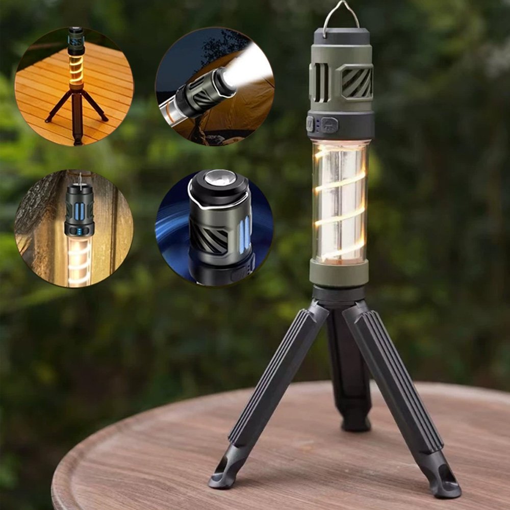 Fowod 옥외 캠핑조명 충전식 LED 휴대용 접이식 램프 모기퇴치 다용도 후레쉬 작업등, 1개, 녹색 16,900원