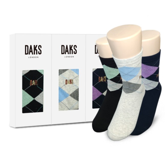 닥스양말 숙녀 무압박단목 사선체크3족세트(24481) 14,300원