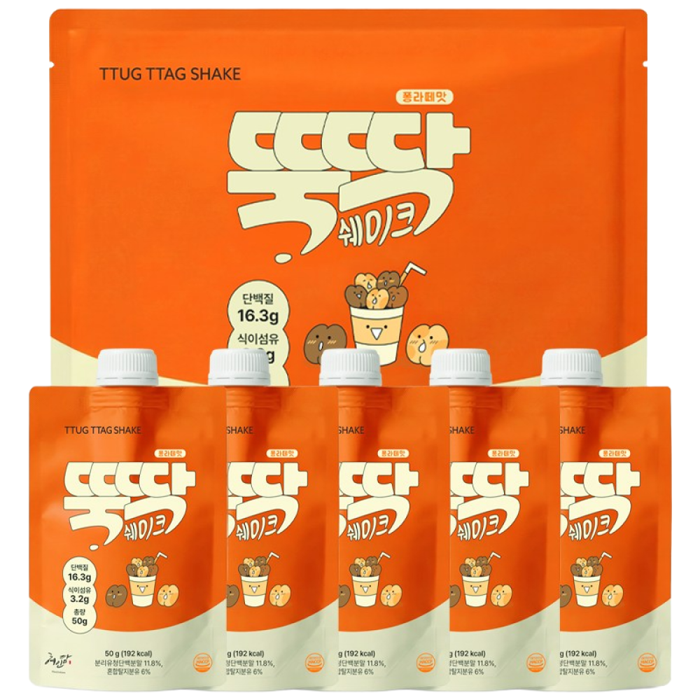 혜인담 식사대용 단백질 쉐이크 뚝딱쉐이크 퐁라떼맛, 5개, 50g 17,900원