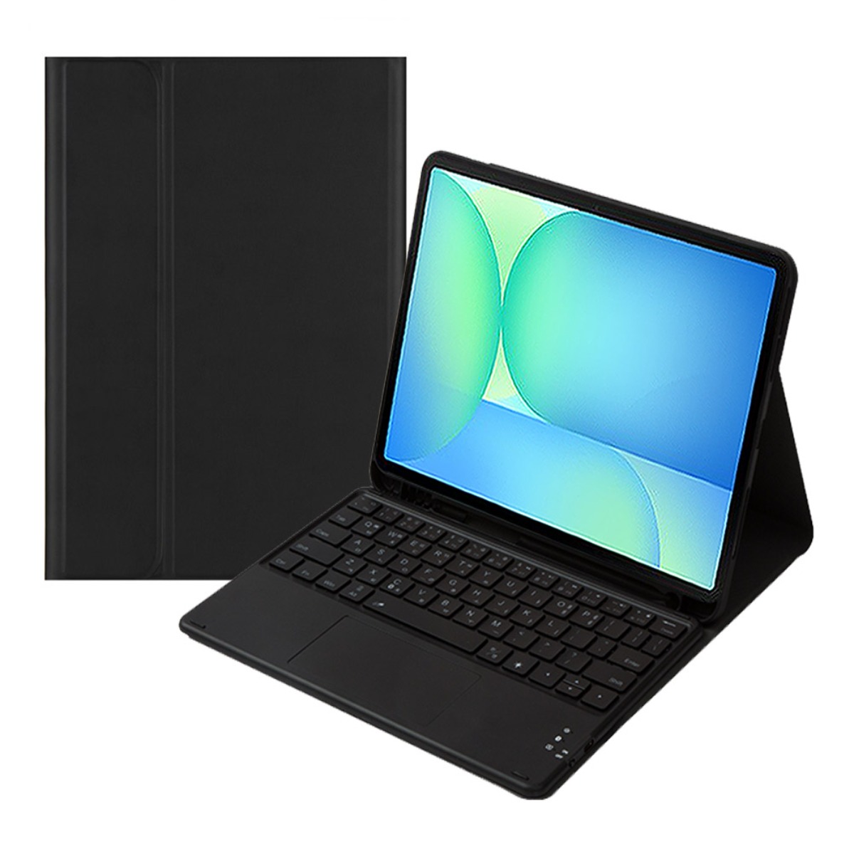 갤럭시탭 S10fe 탭S9fe S9 무선 LED 터치패드 키보드 북커버 케이스 S펜 수납, 검정, 1개 53,100원