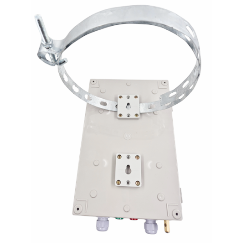 하이박스 전주용 거치대 4구 필름밴드 필림밴드 고정대 전주 전봇대 취부 가로등 나무기둥 하이박스 pvc 전기박스 컨트롤박스 노출 분전함 배전함 방수 케이스 전기 전선 고정 브라켓, 1개 600원