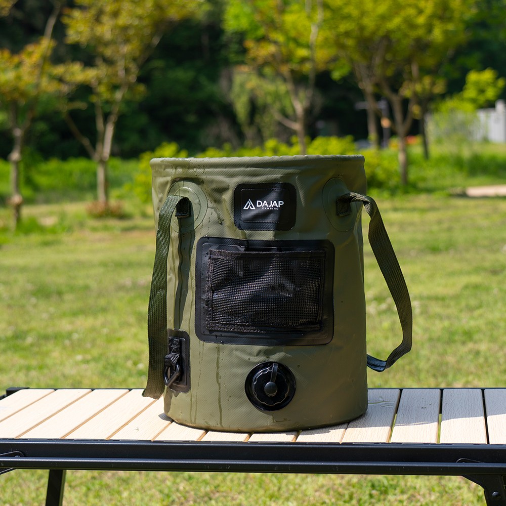 다잡 캠핑 원형 설거지통 25L 설거지가방 접이식 식기건조망 바스켓, 카키 15,900원