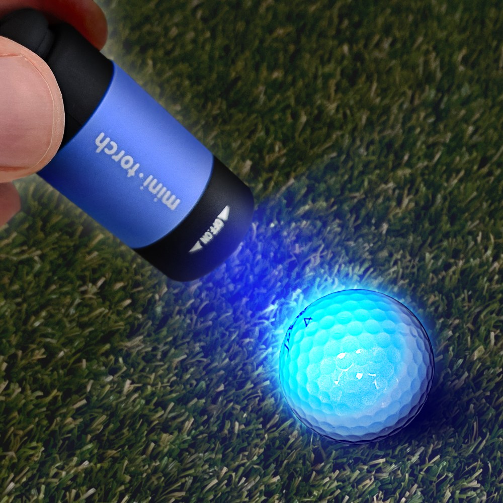골프필드용품 야간라운딩 준비물 골프 악세사리 UV라이트 볼파인더 야광 LED 골프공 찾아주는 후레쉬, 오션블루, 1개 14,800원