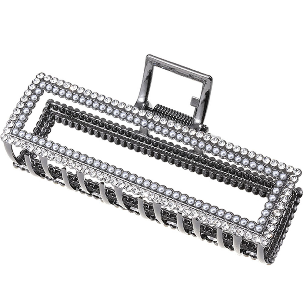 수스다 큐빅 진주 믹스 사각 메탈 집게핀 올림머리 헤어핀 5110 5,600원