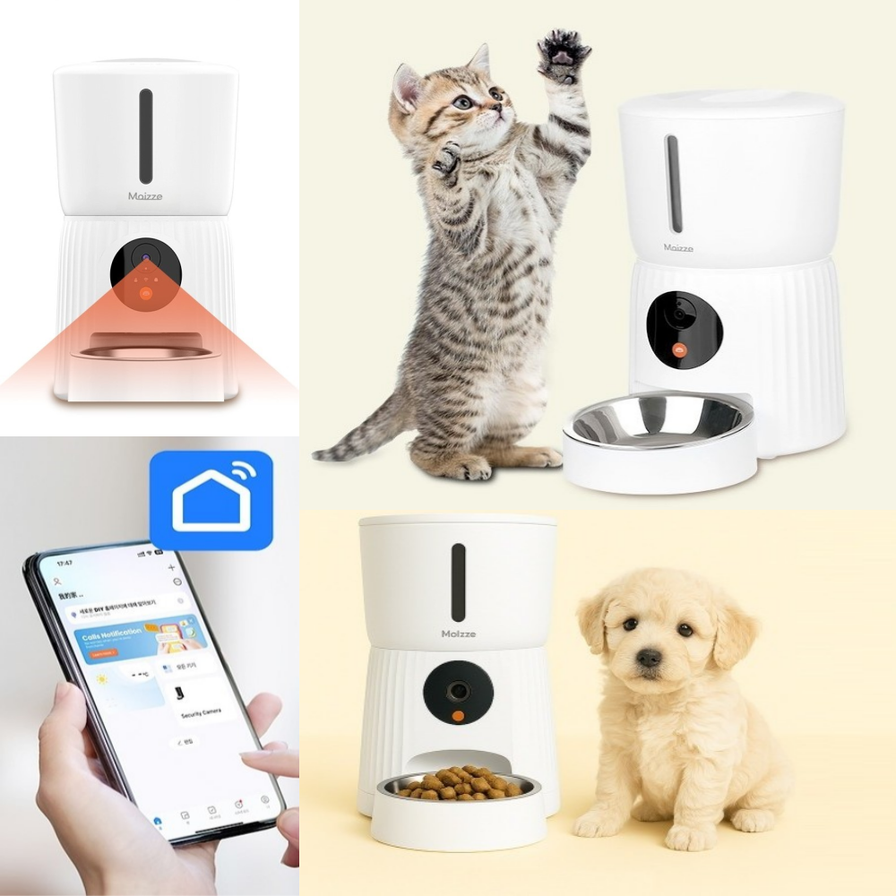 반려동물 카메라형 스마트 자동급식기 고화질 녹화 양방향 소통 앱연동 급식관리 분리세척 99,000원