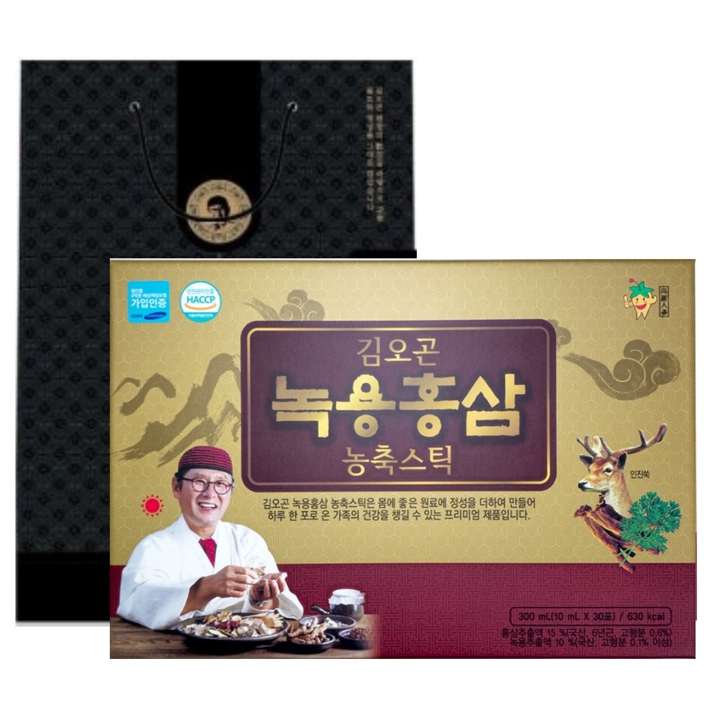 김오곤 녹용홍삼 농축스틱 선물세트, 300ml, 1개 13,300원