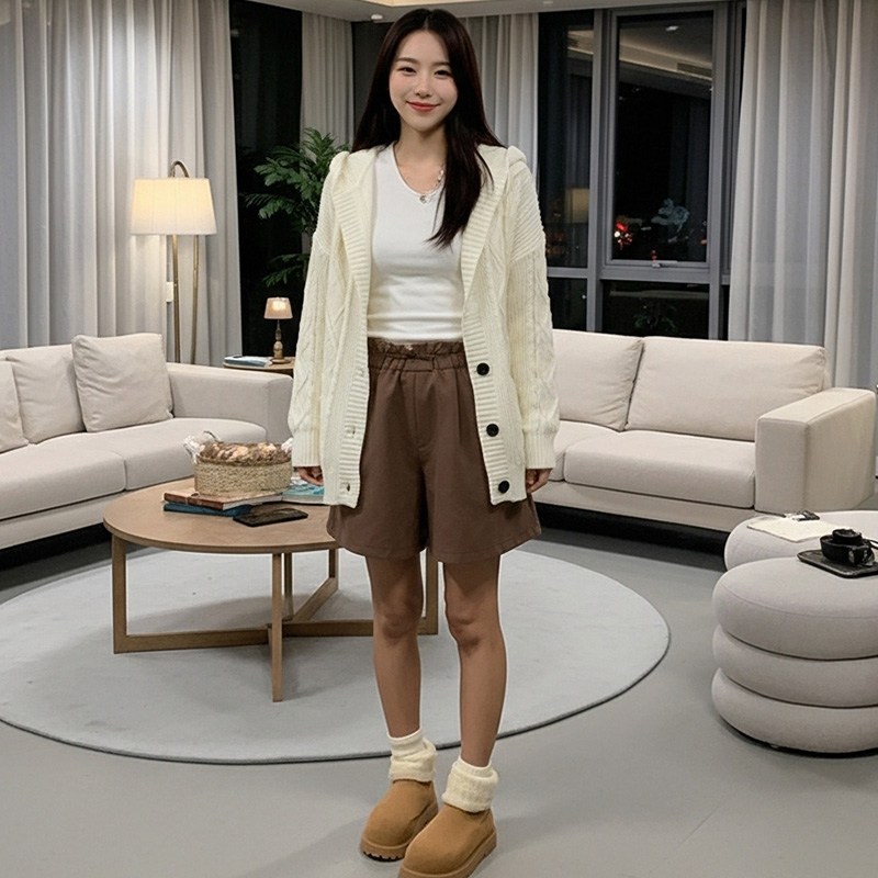 홈티크 오버핏 꽈베기 니트 가디건 2025년 가을 겨울 신상 후드 스웨터 가디건 35,400원