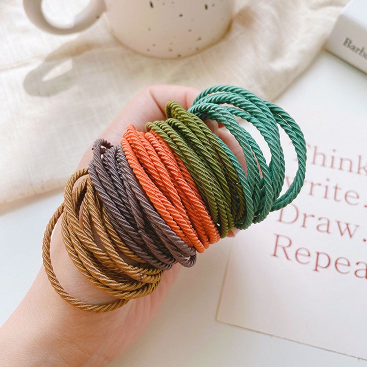 단비밸리 파스텔톤 물결 머리끈 대용량 300개 11,500원