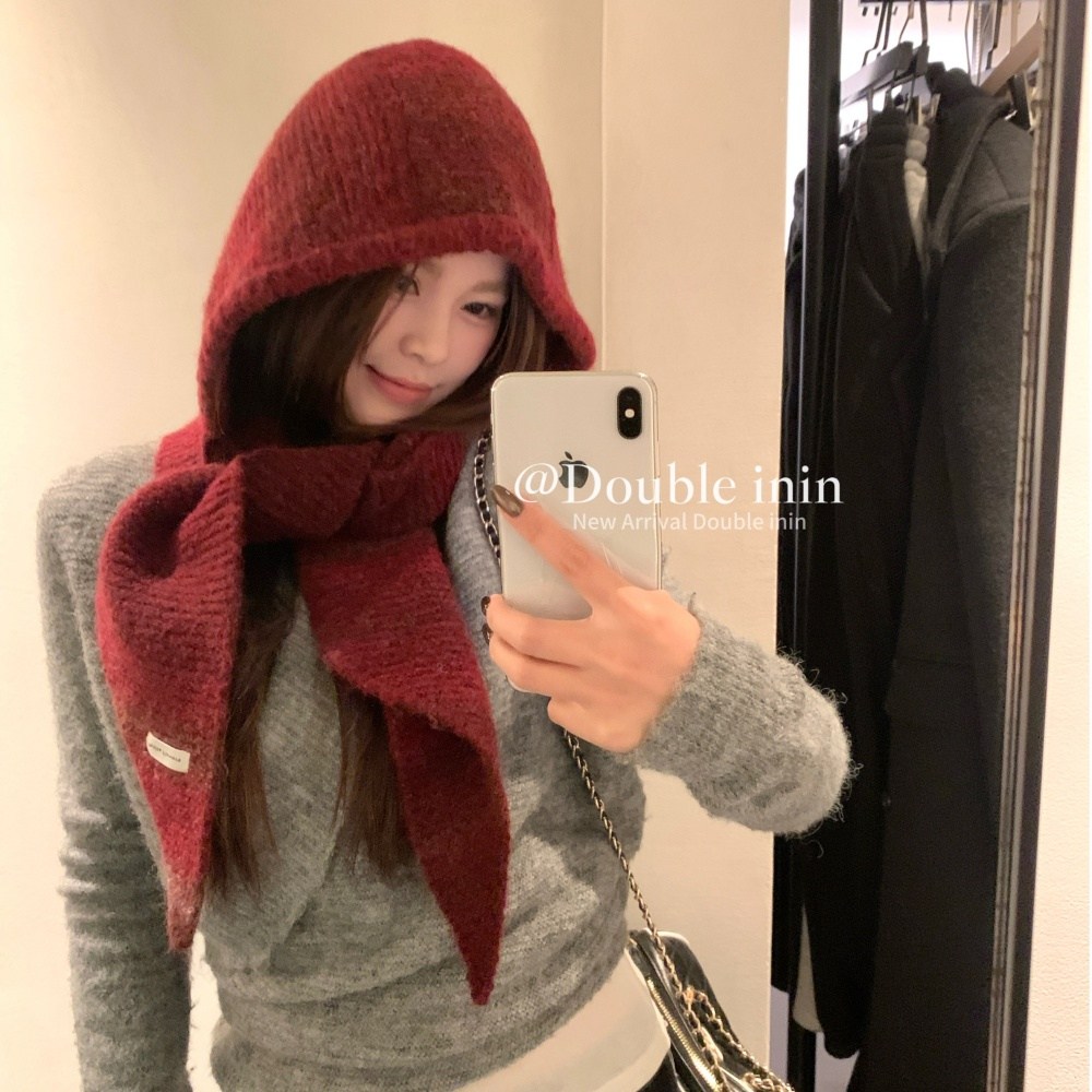 여성 모자 울니트 바라클라바 포근한 방한 후드 넥워머 double in in ACC1632 26,880원
