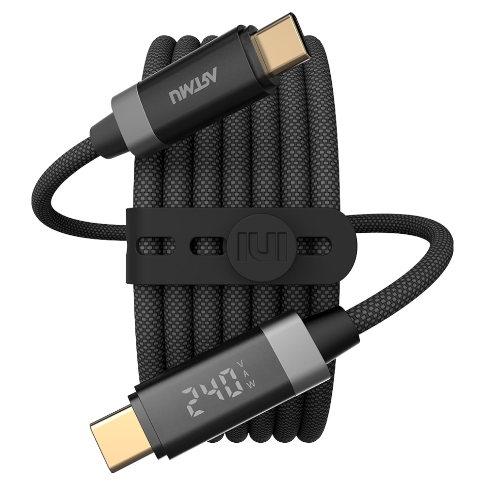아트뮤 C타입-C 100W 240W 5A PD LED 디스플레이 고속충전 케이블, 1개, 100cm, 블랙 15,400원