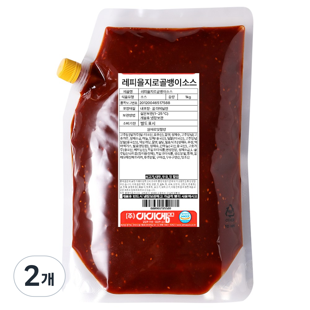 레피 을지로골뱅이소스, 2개, 1kg 26,080원