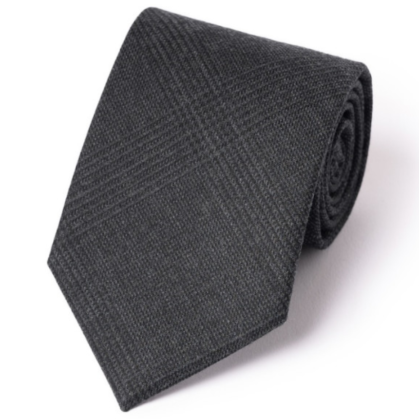 타이팩토리 차콜 그레이 글렌체크 패턴 포시즌 프리미엄 울 넥타이 42,400원