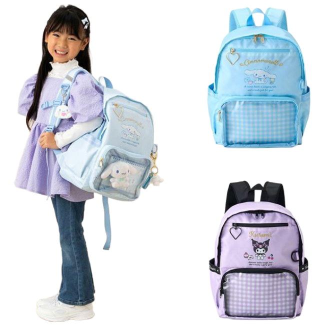 산리오 캐릭터즈 체크 대형 학생 책가방 소풍 여행 데일리 가방 75,500원