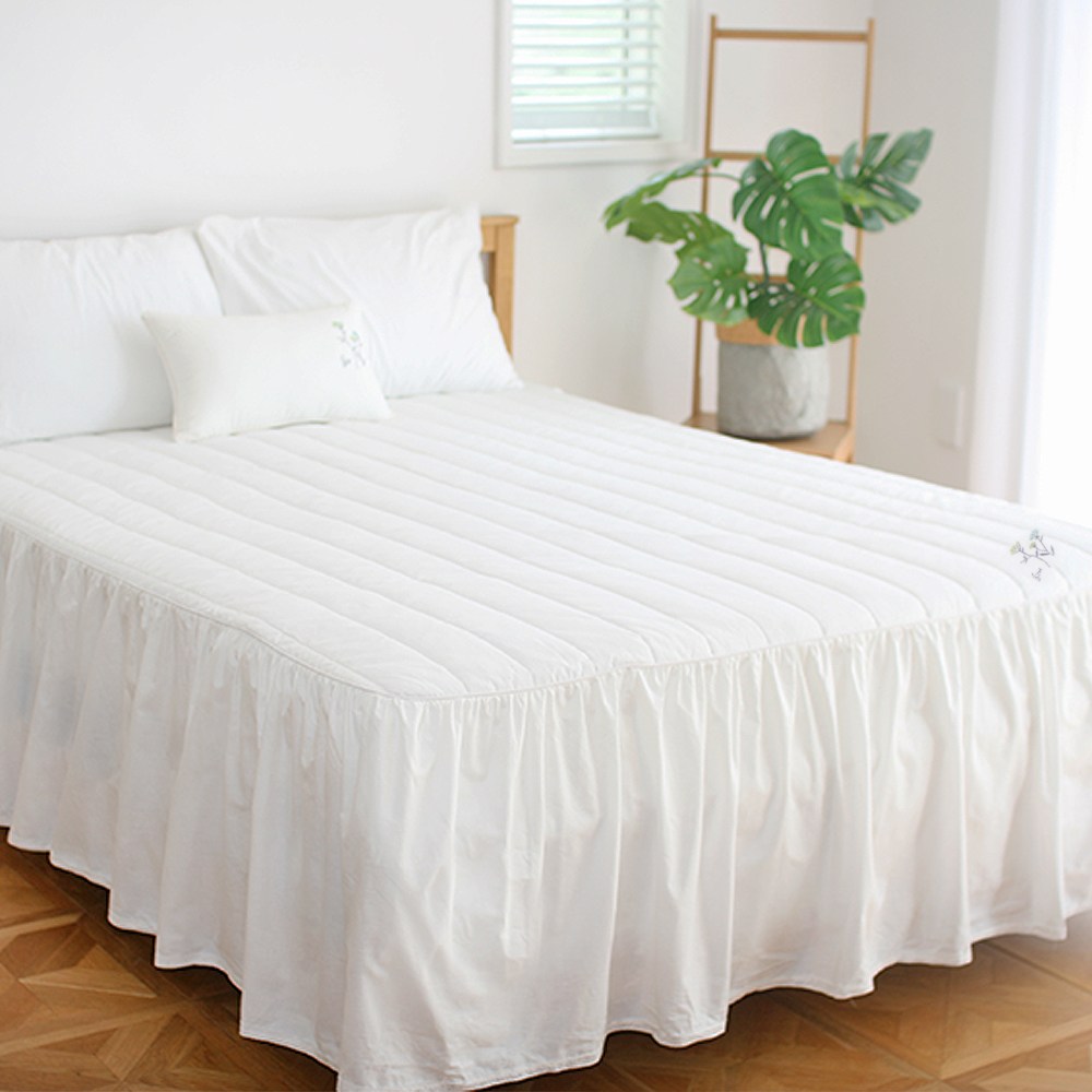 효재 레이스 프릴 자수 호텔식 침대커버 침대스커트 국내산 면 100% S Q K 79,000원