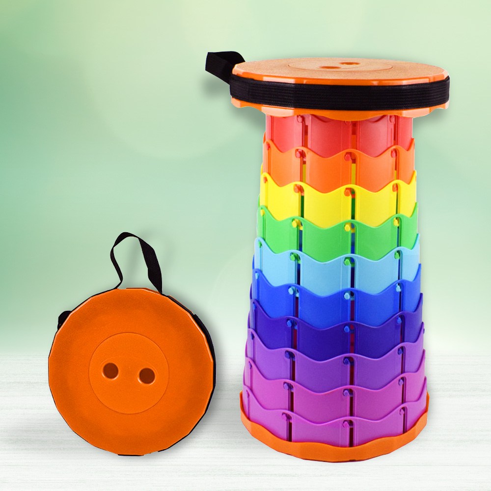 스토움 안자바라 간이의자 레인보우 아코디언의자 자바라 의자 휴대용 접이식의자, 1개, 레인보우 오렌지 11,870원