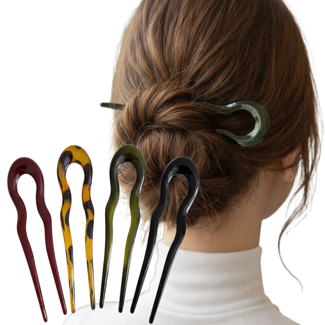 아티 올림머리 핀 u자 비녀 4종세트 8,100원