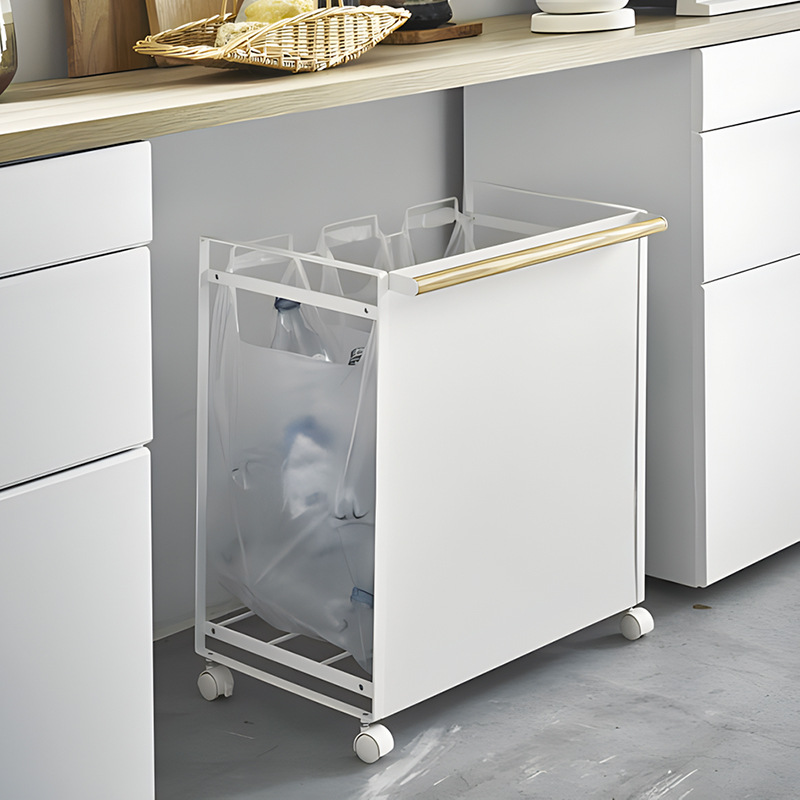 분리수거함 3단 철제 쓰레기봉투 거치대 빨래바구니 바퀴 화이트 56,700원