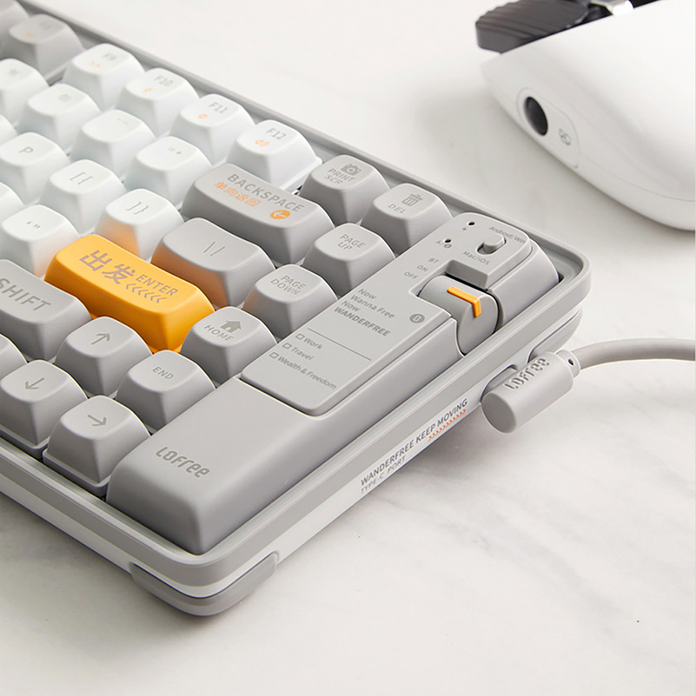 로프리 OE901 유선 무선 블루투스 기계식 키보드 사무실 게이밍 84키, OE901, 화이트톤 118,200원