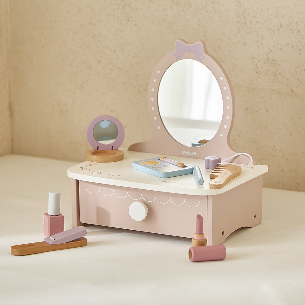폴라비 여아 화장놀이 세트 어린이 원목 화장대 장난감 3세 4세 5세 선물 46,000원