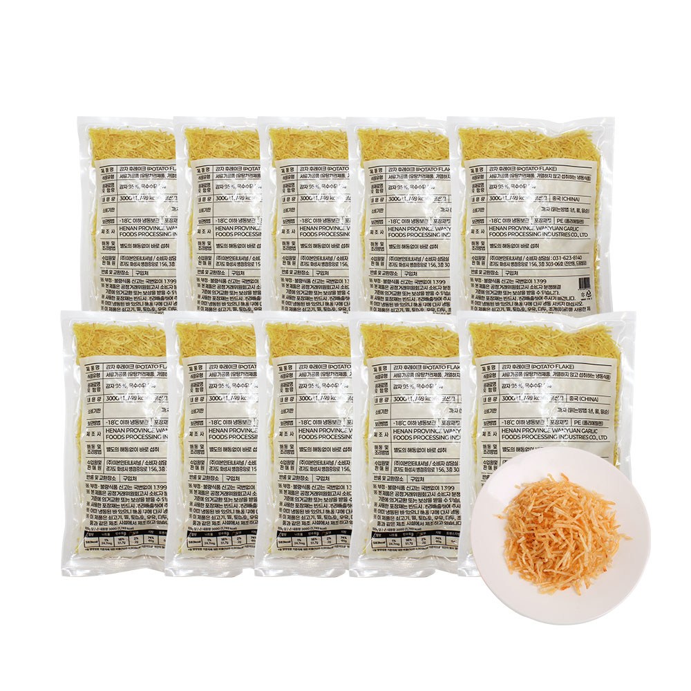 산들네이처 감자 후레이크 감자채전 감자플레이크 감자요리 3kg (300g x 10봉), 10개, 300g 41,500원