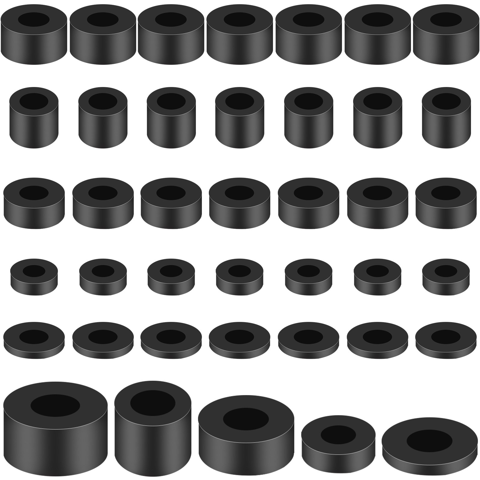 40 개 고무 와셔, 30*15, 25*5, 20*8, 20*15, 25*10, 두꺼운 고무 와셔, 플랫 고무 씰, 플랫 와셔, 플랫 고무 씰, DIY 충격 흡수 용 개스킷 11,990원