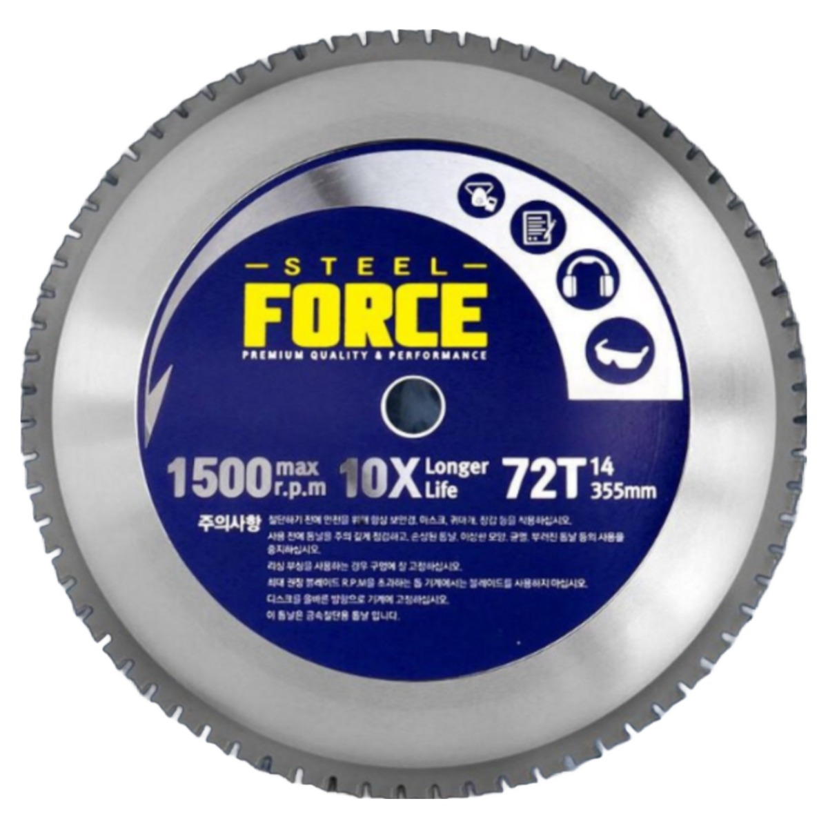 공구왕황부장 스틸포스 STEEL FORCE 14인치(355mm) 72T 금속절단기용 원형톱날 TH-SC355SB 커팅날 절단날 써맷날 서밋날 블레이드 절삭공구 당가루 115,000원