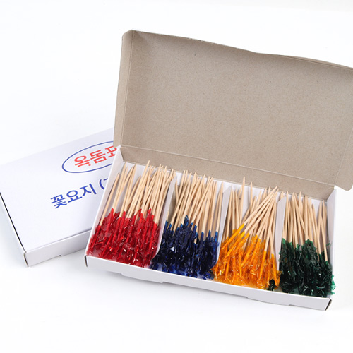 옥돔표 꽃요지 2400개 과일꼬지 고강도 고급형  (120개X20갑) 1박스 18,000원