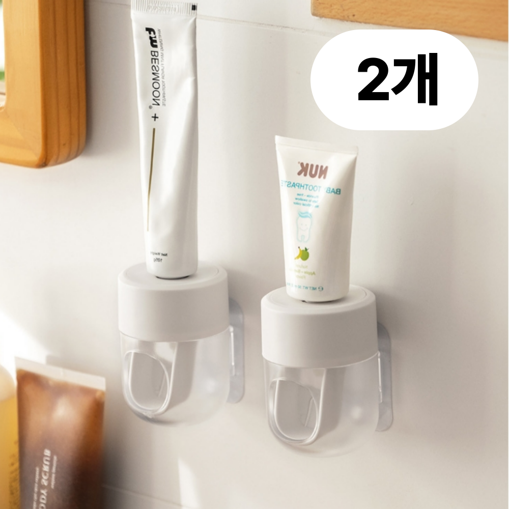 심플훅스 무타공 접착식 자동 치약 디스펜서, 화이트, 2개 16,500원
