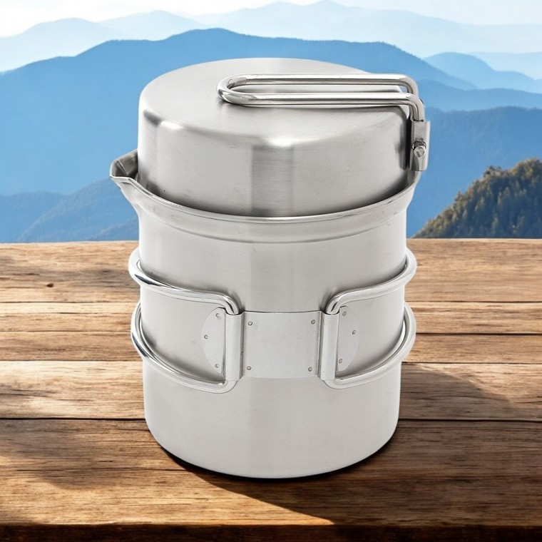 스테인리스 캠핑 코펠 아웃도어 백패킹 코펠 1인용 냄비 휴대용 낚시, 상세페이지 참조, 1개 54,110원